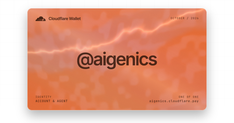 The Cloudflare Wallet card for @aigenics